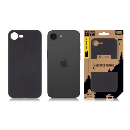 Husa Telefon Tactical MagForce Aramid pentru iPhone 16e, Fibra Aramida, Ultra Slim 0.8 mm, Compatibila MagSafe, Negru