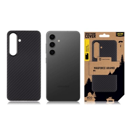 Husa Telefon Tactical MagForce Aramid pentru Samsung Galaxy S24, 0.8 mm, Fibra Aramida, Magnetica, Negru
