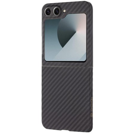 Husa Telefon Tactical MagForce Aramid pentru Samsung Galaxy Z Flip6, Fibra Aramida, Ultra Slim 0.8 mm, Compatibila Magnetic, Negru
