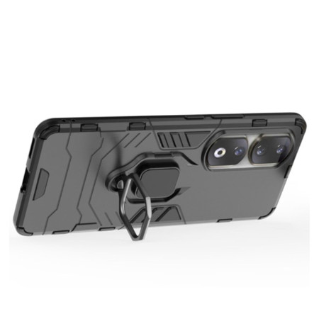 Husa Antisoc Armor compatibila Honor 90 Pro, Ring-H Defender, Inel rotativ 360 grade, Magnet suport auto incorporat, TPU si PC, Black
