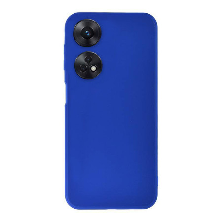 Husa Silicon compatibila Oppo Reno8 T, Soft Matt, Protectie Camera Foto, Albastru