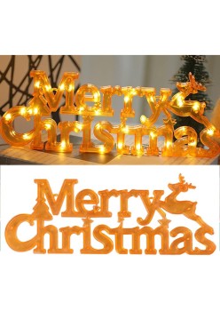 Instalatie LED de Craciun, 3D, Lumina Calda, Merry Christmas, Galben