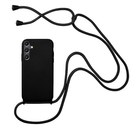 Husa compatibila cu Samsung Galaxy A14, Strap, Cu Snur prindere gat regrabil, Camera Protect, Antishock, Negru