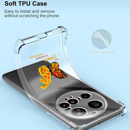 Husa Antisoc pentru Xiaomi 15 Ultra - AirBag TPU, Colțuri Ranforsate- Butterfly Galben 