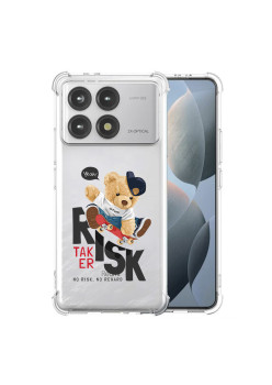 Husa Antisoc pentru Xiaomi Poco F6 Pro, AirBag PRO, Transparent, Risk Taker
