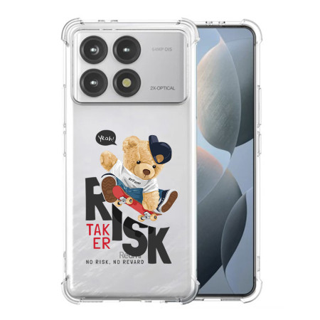 Husa Antisoc pentru Xiaomi Poco F6 Pro, AirBag PRO, Transparent, Risk Taker
