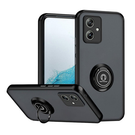 Husa telefon compatibila Motorola Moto G54, Glinth Magnet Auto si Inel Rotativ, Negru