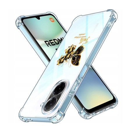 Husa Antisoc pentru Xiaomi Redmi A5 4G - AirBag TPU, Colțuri Ranforsate- Butterfly Auriu 