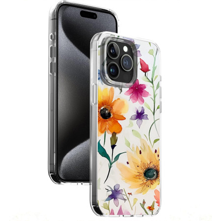 Husa personalizata pentru Apple iPhone 13 Pro Max, MagSafe Atasare Magnetica, Antisoc, Model Floral 1