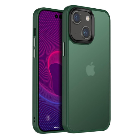 Husa cu protectie la camere si finisaj mat compatibil Apple iPhone 15 Pro, Smoked, Verde