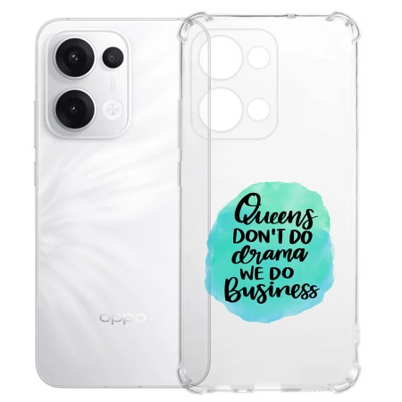 Husa Antisoc pentru Oppo Reno13, AirBag PRO, Clear, Queens Don't Do Drama We Do Business 