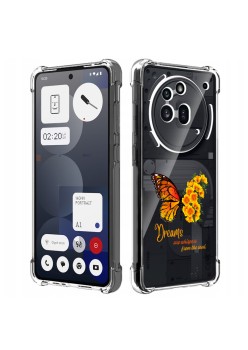 Husa Antisoc pentru Nothing Phone (3a) Pro - AirBag TPU, Colțuri Ranforsate- Butterfly Galben 