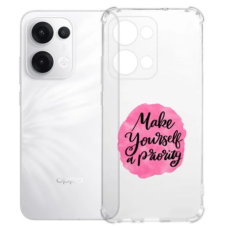 Husa Antisoc pentru Oppo Reno13, AirBag PRO, Clear, Make Yourself A Priority
