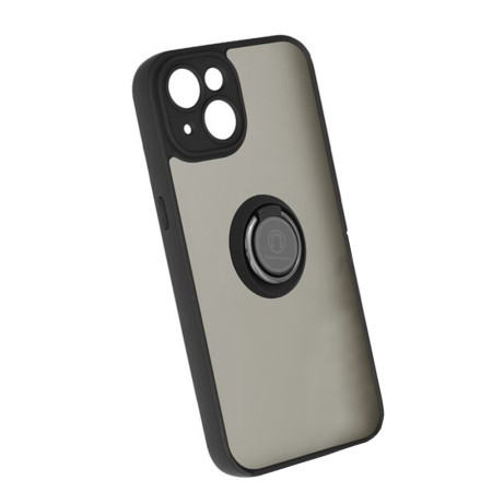 Husa telefon compatibila Apple iPhone 15 Plus, Glinth Magnet Auto si Inel Rotativ, Negru