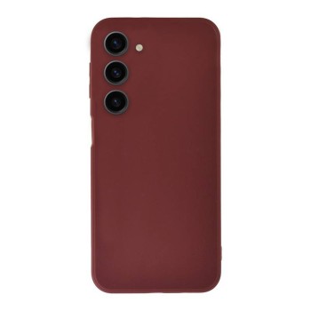 Husa Silicon compatibila Samsung Galaxy S23 FE, Soft Matt, Protectie Camera Foto, Bordo