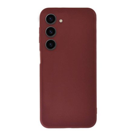 Husa Silicon compatibila Samsung Galaxy S23 FE, Soft Matt, Protectie Camera Foto, Bordo