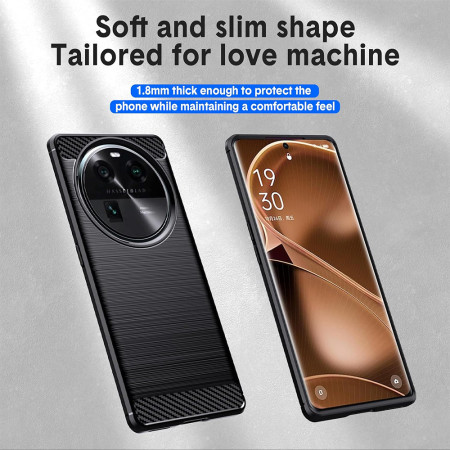 Husa Carbon compatibila Xiaomi Poco X6 Pro, Tech AntiSoc, Negru