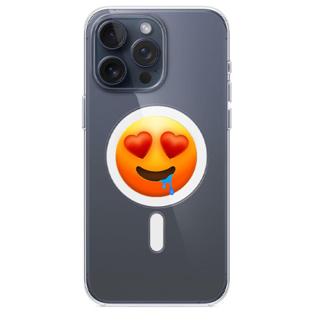 Husa personalizata Apple iPhone 15, MagSafe, Emoji Love Smile