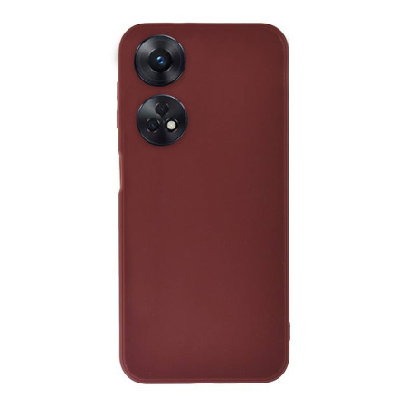Husa Silicon compatibila Oppo Reno8 T, Soft Matt, Protectie Camera Foto, Bordo