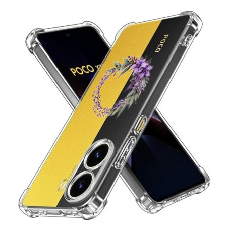 Husa Antisoc pentru Xiaomi Poco X7 Pro, AirBag, Pink wreath 10, Clear 