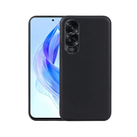 Husa Silicon compatibila Honor 90 Lite, Soft Matt, Protectie Camera Foto, Negru