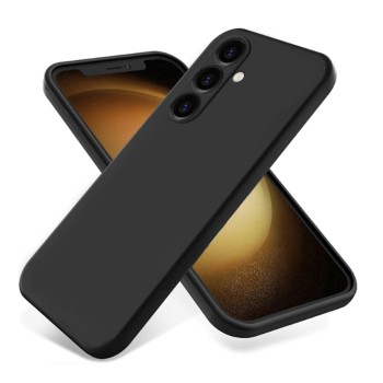 Husa Silicon compatibila Samsung Galaxy S23 FE, Soft Matt, Protectie Camera Foto, Negru