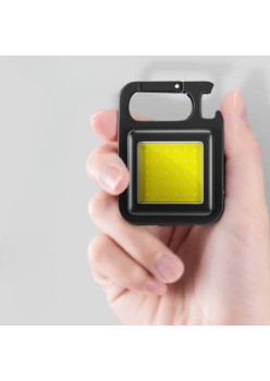 Lanterna de buzunar cu 30 LED-uri, incarcare usb Tip-C, Tip Breloc, destinata ciclism, alpinism, exterior, camping, Negru