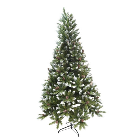 Brad Artificial Decorat de Craciun bogat, 1.8 m inaltime, 918 ramuri verzi inzapezit, Interior/ Exterior Verde