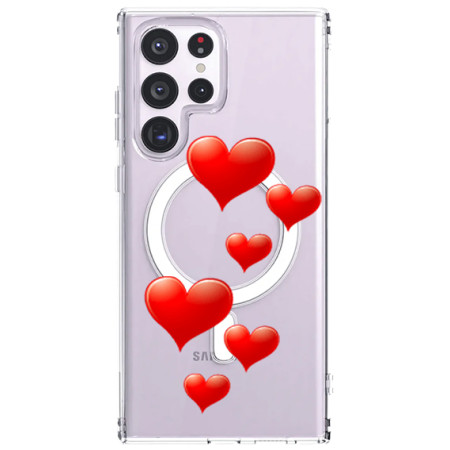 Husa personalizata Samsung Galaxy S23 Ultra, MagSafe Atasare Magnetica, Little Hearts