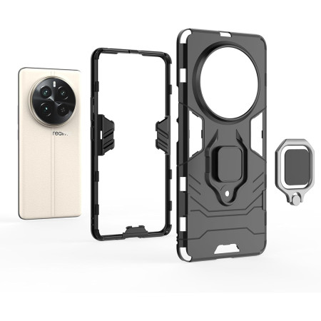 Husa telefon pentru Realme 12 Pro / 12 Pro Plus, Inel Magnetic tip Suport, Negru