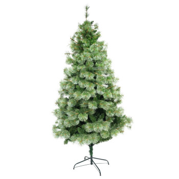 Brad artificial  tip pin Premium de Craciun 2,4 m, interior/exterior, 1420 ramurii, suport metalic inclus, Verde