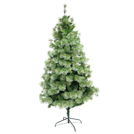 Brad artificial  tip pin Premium de Craciun 2,4 m, interior/exterior, 1420 ramurii, suport metalic inclus, Verde