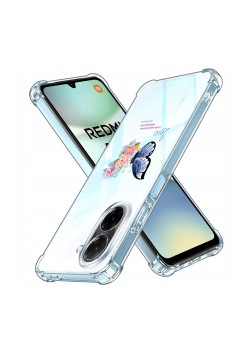 Husa Antisoc pentru Xiaomi Redmi A5 4G - AirBag TPU, Colțuri Ranforsate- Butterfly Albastru 