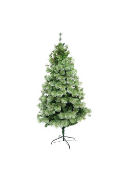 Brad artificial  tip pin de Craciun 2,1 m, interior/exterior, diametru 125 cm, 980 ramuri, suport metalic inclus, Verde