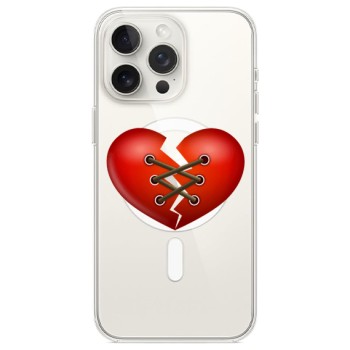 Husa personalizata Apple iPhone 14 Pro, MagSafe, Stitched Heart