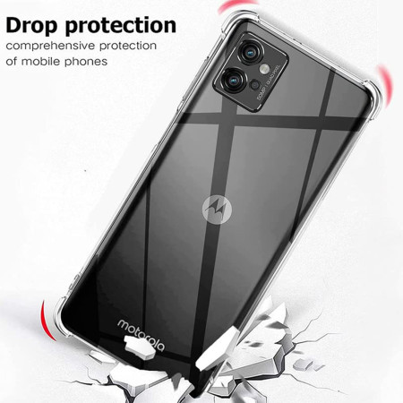 Husa Antisoc compatibila Motorola Moto G32 , High Tech, Silicon Slim, Transparent