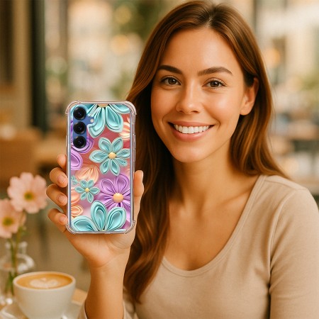 Husa pentru Samsung Galaxy S25, Atasare Magnetica, MagSafe, 3D Flower Medley 2