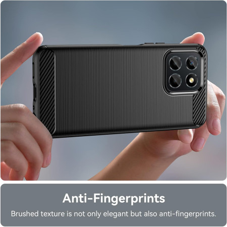 Husa Carbon compatibila Honor X8a, Tech Protect Anti-Soc, Negru