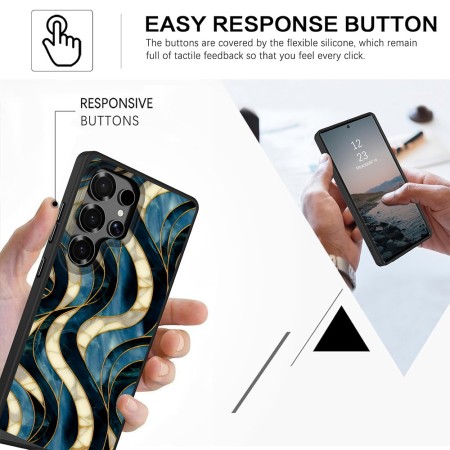 Husă pentru Samsung Galaxy S25 Ultra, DC Cobalt Marble, Protecție Cameră, Antișoc, Design Slim, Midnight Waves