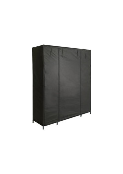 Dulap textil XXL pentru haine cu schelet metalic, 12 rafturi, Negru