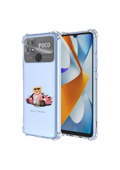 Husa Antisoc pentru Xiaomi Poco C40, AirBag PRO, Transparent, Girl Power