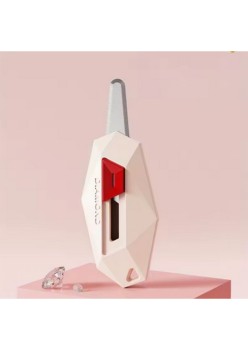 Mini Cutter pentru Deschiderea Cutii, Vârf Rotunjit și Zimtat, Design Tip Breloc, 6.5x3.5 cm, Crem