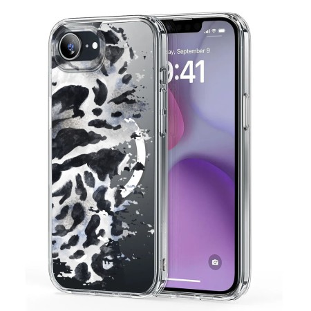 Husa pentru iPhone 16e, Atasare Magnetica, MagSafe, Pattern Skin 50, Clear