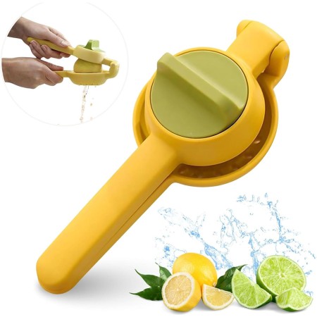 Storcator de citrice manual, 2 in 1, usor de utilizat, ABS rezistent, 8x10x22 cm, Galben