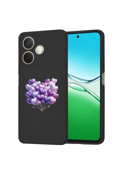 Husa pentru Oppo A5 Pro 4G / A5 Pro 5G, Microfibra in interior, Catifea Matt, Negru 10, Balloons
