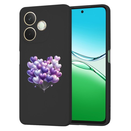 Husa pentru Oppo A5 Pro 4G / A5 Pro 5G, Microfibra in interior, Catifea Matt, Negru 10, Balloons