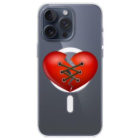 Husa personalizata Apple iPhone 14 Pro Max, MagSafe, Stitched Heart