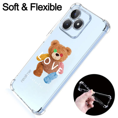 Husa Antisoc pentru Realme C51, AirBag Love Is Colorful, Clear