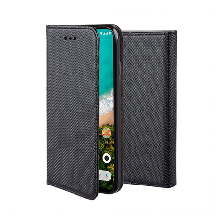 Husa tip carte compatibila Oppo A77, Inchidere magnetica, Buzunar card, premium stand, Negru