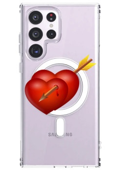 Husa personalizata Samsung Galaxy S23 Ultra, MagSafe Atasare Magnetica, Hearts With Arrow